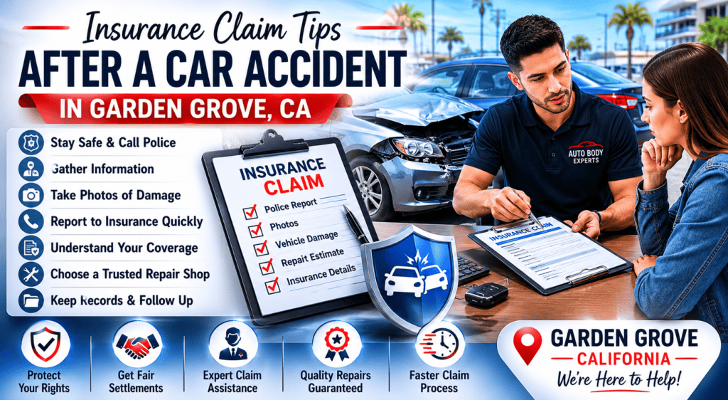 Insurance Claim Tips After a Car Accident in Garden Grove CA