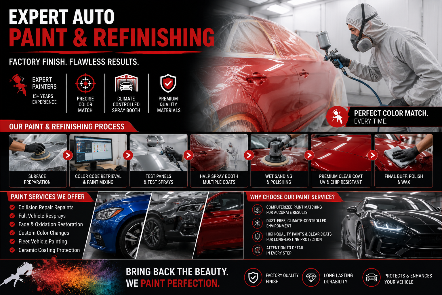 Paint and refinishing service at Viet Auto Collision