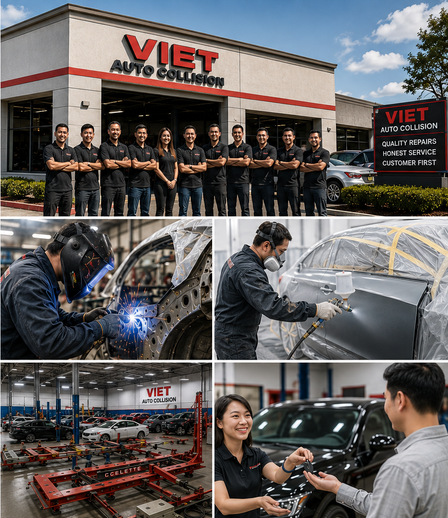 Viet Auto Collision shop interior — professional auto body repair facility in Garden Grove CA