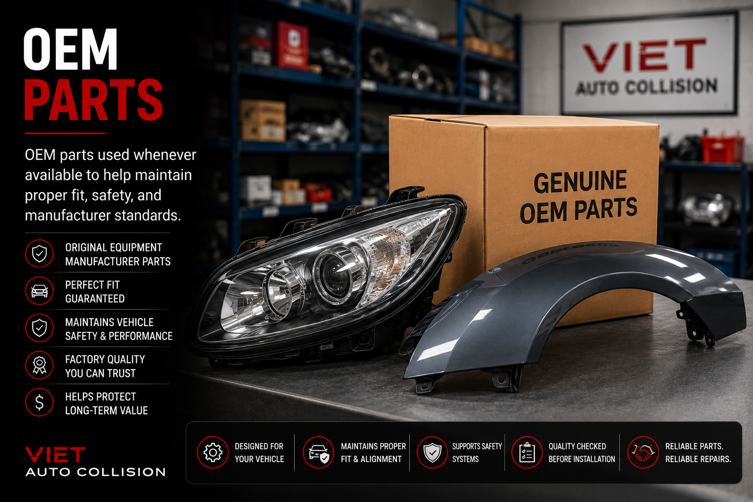 OEM parts service at Viet Auto Collision